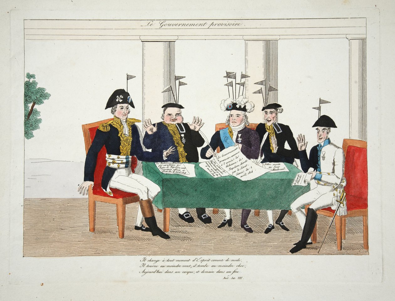 Le Gouvernment Provisoire, pub.1814年（手彩色彫刻 作： フランス語学校