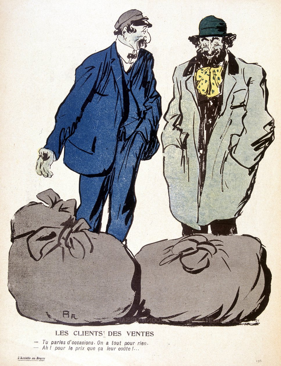 Le Mont-de-Piété: 顧客、販売 - "The plate with butter" n¡of 03/06/1905にて 作： フランス語学校