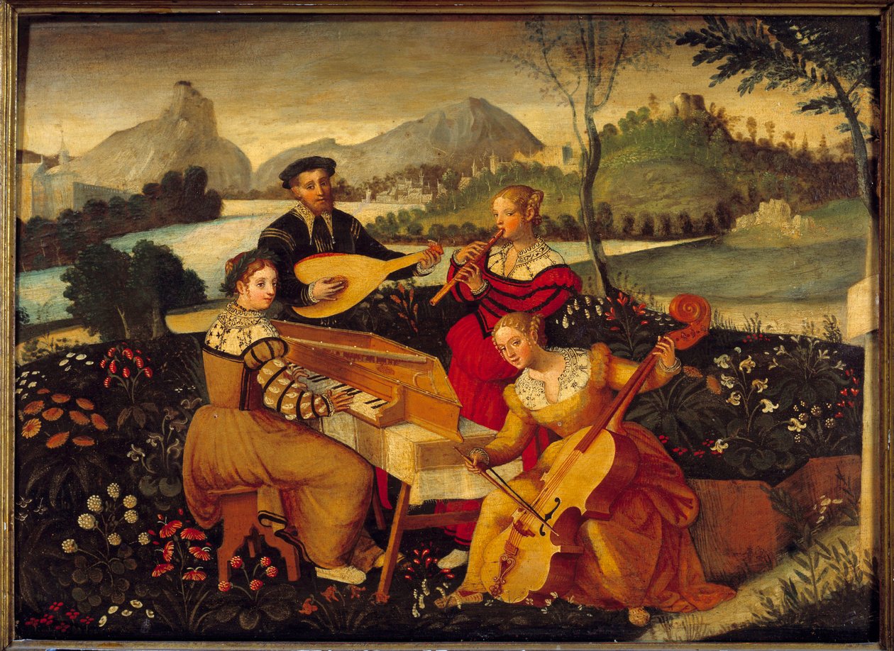 Le concert champetre フランス派の絵画。16世紀 ブールジュ、ベリー美術館 作： フランス語学校