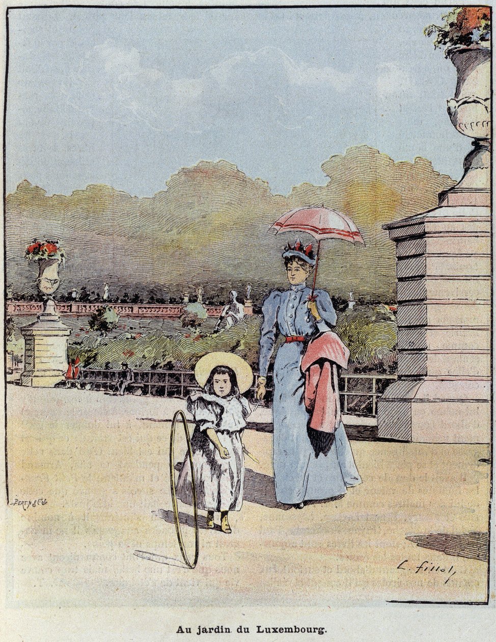 Le jardin du Luxembourg - 1900年7月21日付「The Little Frenchman illustrated」にて。 作： フランス語学校