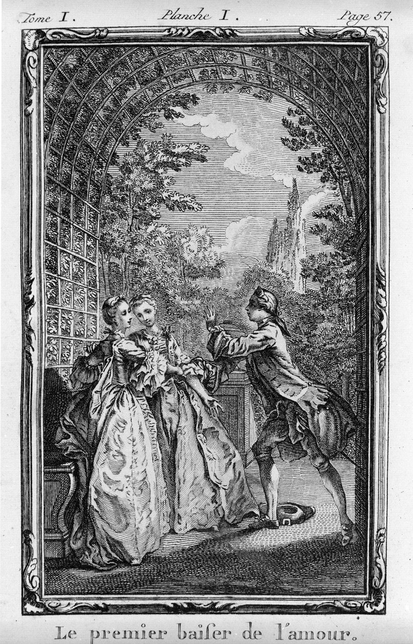 恋のファーストキス ジャン・ジャック・ルソー（1712-1788）編『ジュリーあるいは新しいヘロワーズ』（1769年）より挿絵 作： フランス語学校