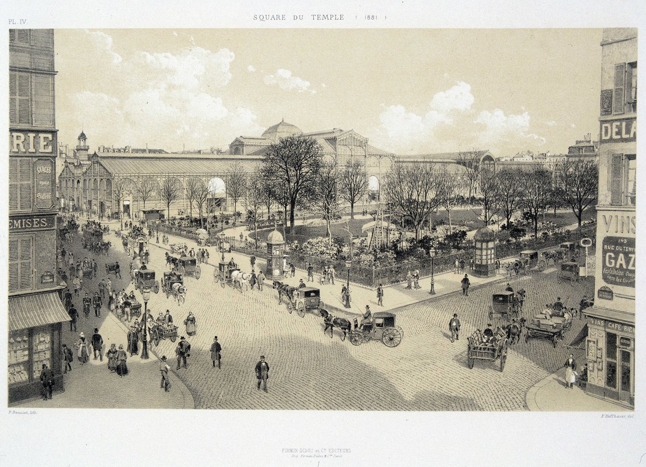 Le square du temple en 1881 - 「時代を超えたパリ：寺院とロワイヤル通り」より 19世紀後半 作： フランス語学校