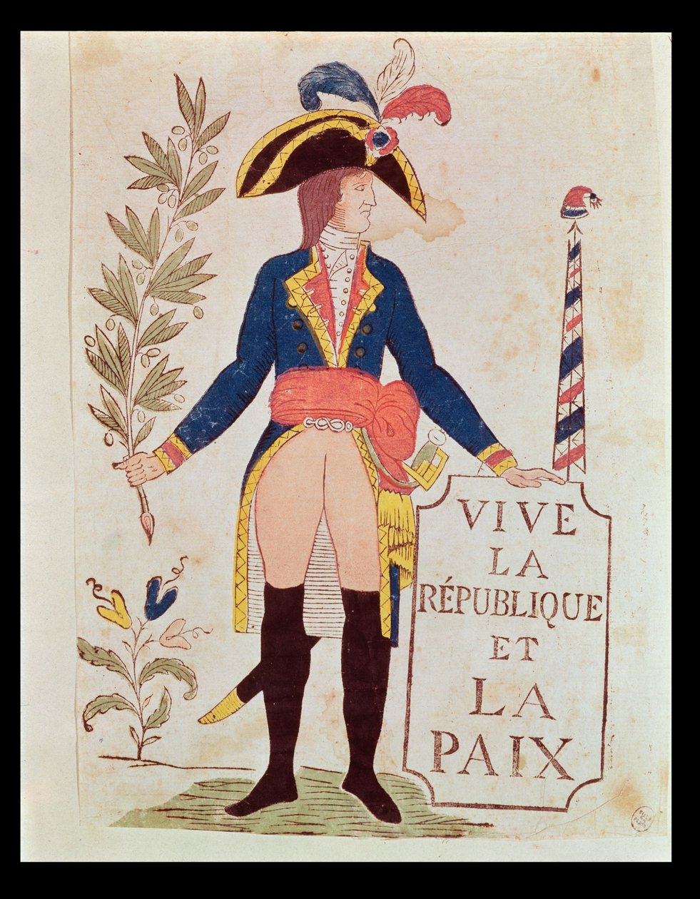 共和制と平和を長生きさせる、1795-99年（色の木版画） 作： フランス語学校