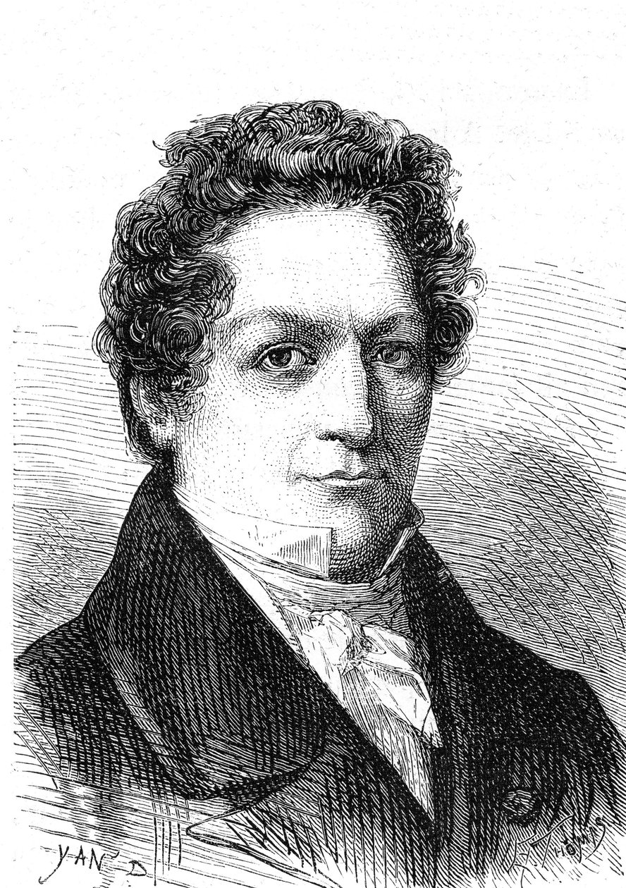 ホウ素と酸素水を発見したフランスの化学者、ルイ・ジャック・ゼナール（1777-1857）。1867年 作： フランス語学校