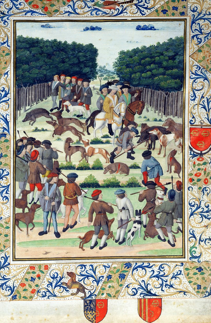 ルイマレット（1441-1516）1493年後のテリエールドゥマルクシスのイノシシ狩り 作： フランス語学校