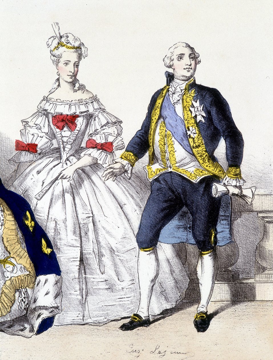 ルイ16世とマリー・アントワネット...... "La Monarchie francaise en estampes "にて 作： フランス語学校