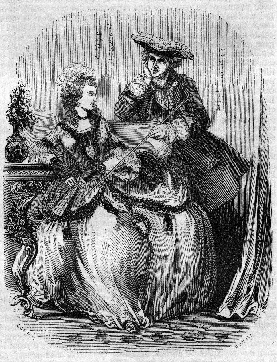 ルイ15世とポンパドゥール夫人、ジャンヌ・アントワネット・ポワソン（1721年～1764年）（ポンパドゥール侯爵夫人） - L.-P.アンケティルの「フランス史」にて 作： フランス語学校