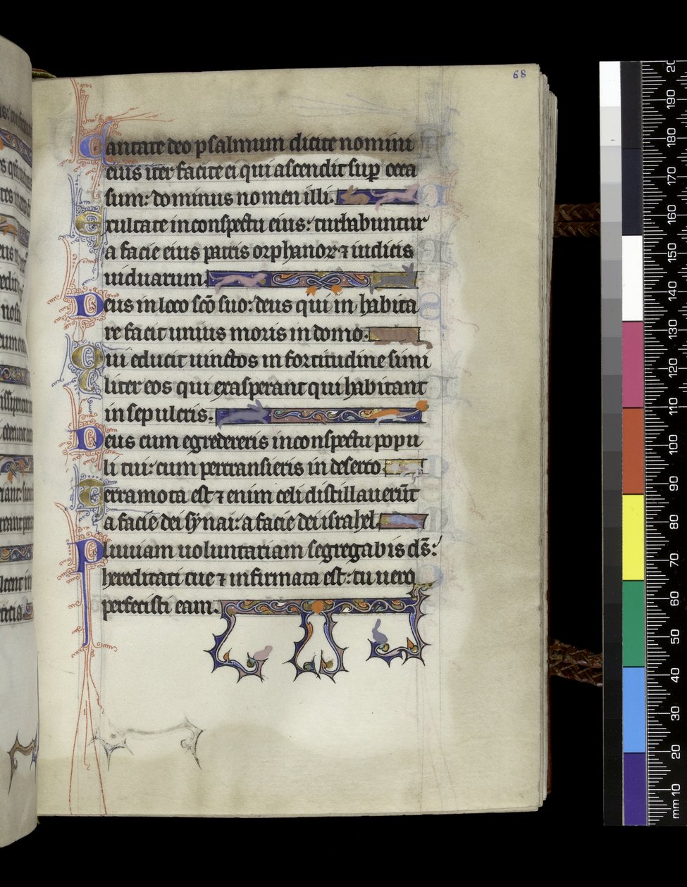MS 300 f.68r、パリのイザベラの詩篇と時間のフォリオ、c.1265-70 作： フランス語学校
