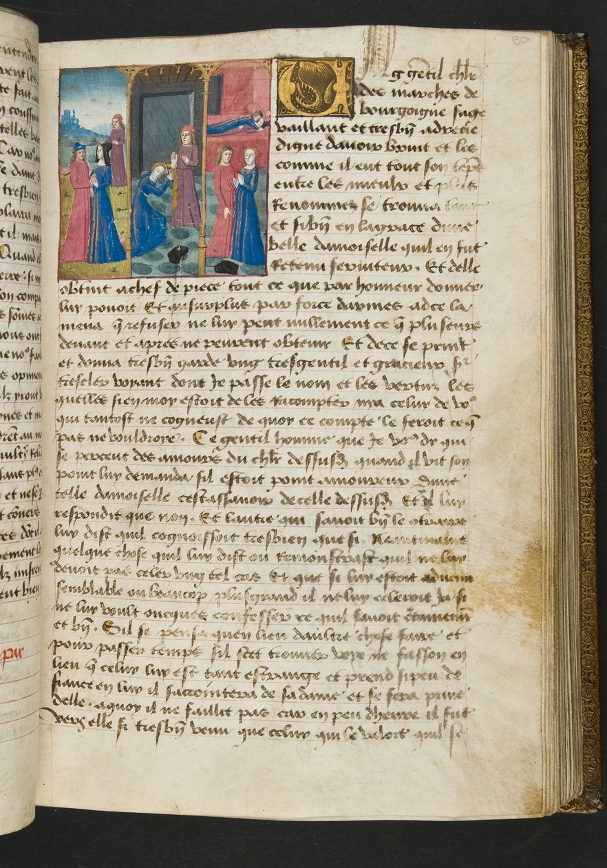 MS Hunter 252 080r Page from Hundred News News、c.1461-62 作： フランス語学校
