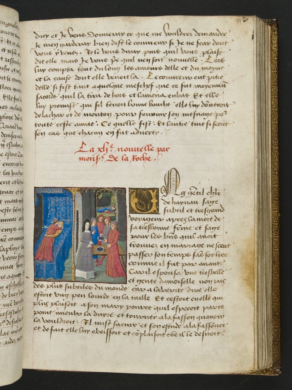 MS Hunter 252 099r Hundred News Newsのページ、c.1461-62 作： フランス語学校