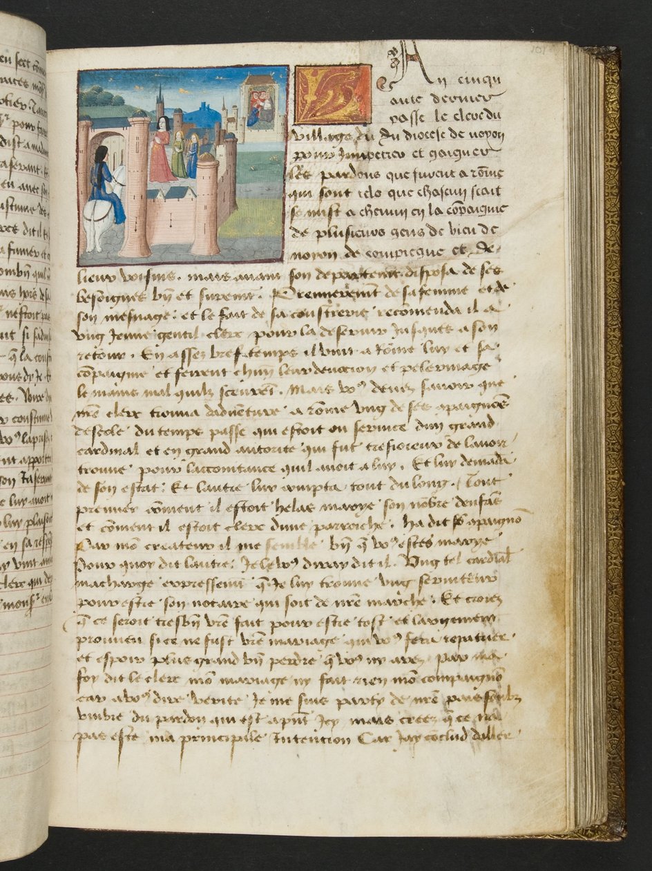 MS Hunter 252 101r Hundred News Newsのページ、c.1461-62 作： フランス語学校