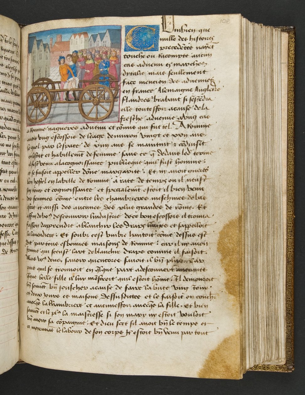 MS Hunter 252 108r Hundred News Newsのページ、c.1461-62 作： フランス語学校