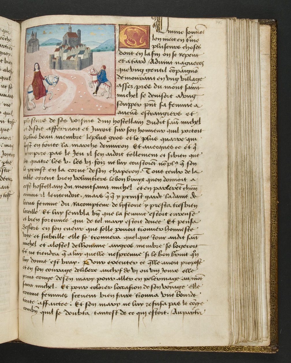 MS Hunter 252 145r Hundred News Newsからのページ、c.1461-62 作： フランス語学校