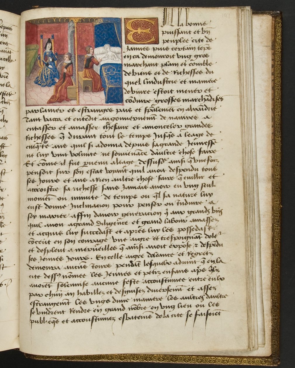 MS Hunter 252 197r Hundred News Newsからのページ、c.1461-62 作： フランス語学校