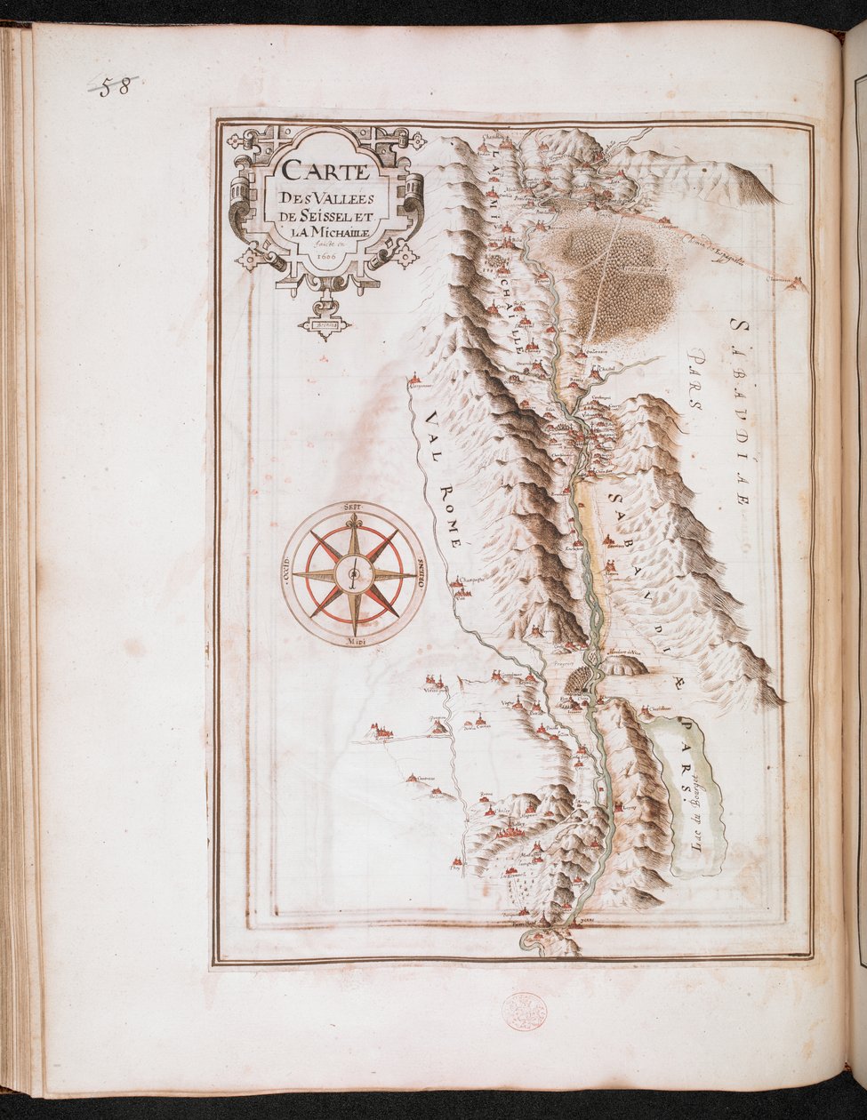 フランスの町と要塞のMAPS、計画と見解からのLa Michaille Valléeの地図; マキシミリアン・ド・ベテューヌのためにフランソワ・マルティユールによって処刑された 作： フランス語学校