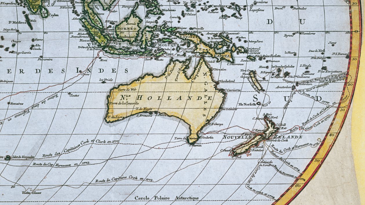 ニューホランドの地図、1650〜1780年頃 作： フランス語学校