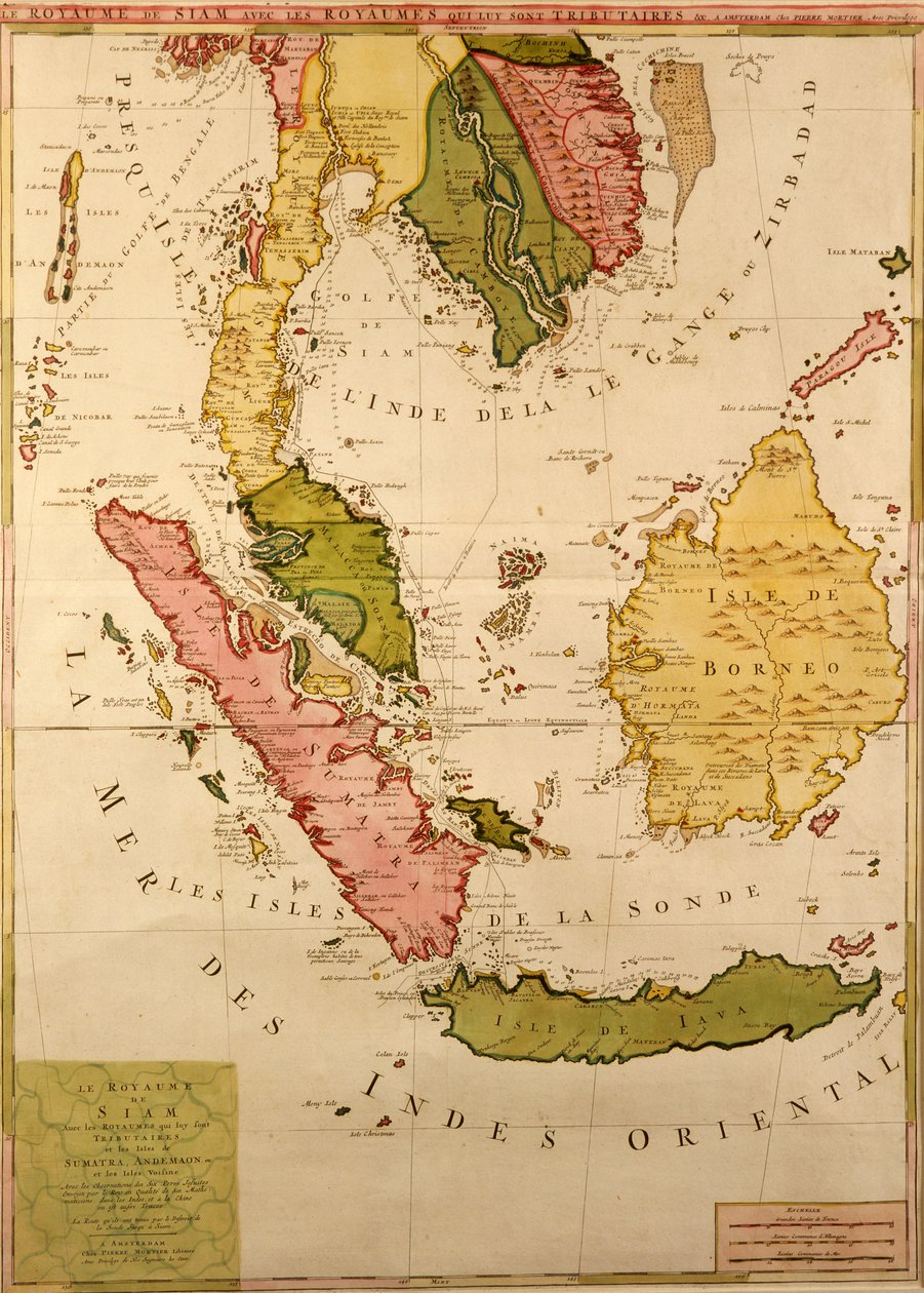 東南アジアの地図（紙にインクとトイレ） 作： フランス語学校