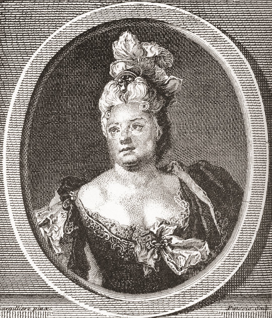 マリアンヌデュクロスドシャトーヌフ、1664年-1747年。フランスの女優。 Les Heures Libresから1908年に出版されました。 作： フランス語学校