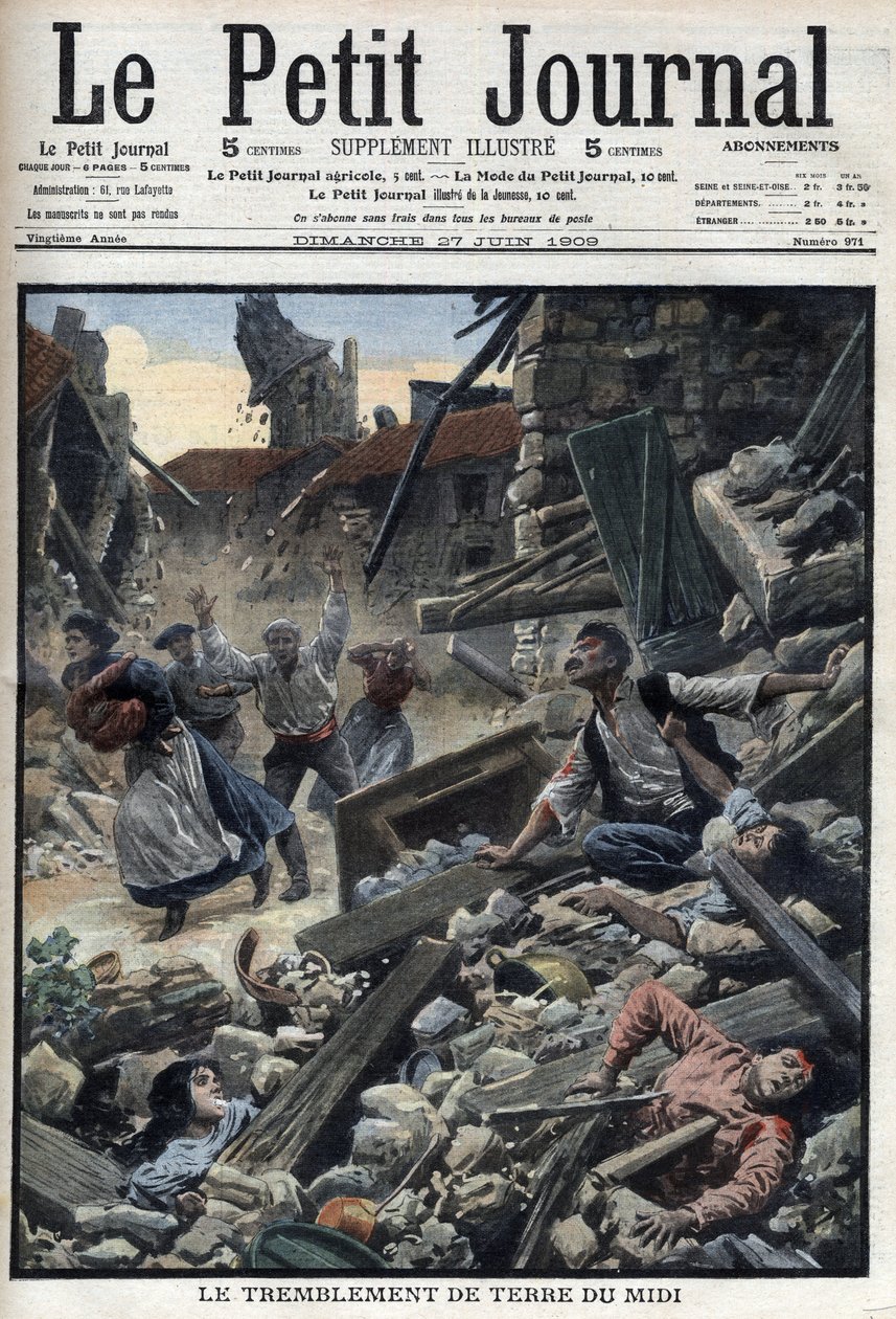 フランス南東部でミディ地震発生-6月27日付「Le Petit Journal」紙 作： フランス語学校