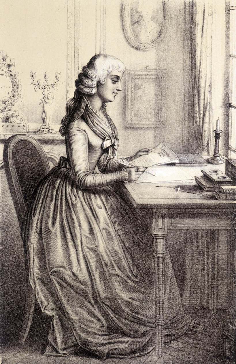 Mme Roland (1754 - 1793) - Alber Maurinの "Galerie historique de la Revolution francaise "にて。 作： フランス語学校