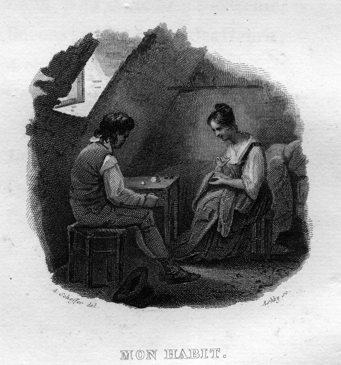 Mon habit Chanson de Beranger in "Oeuvres completes" (1834) by Pierre Jean de Beranger (1780-1857) フランスの詩人・作詞家。 作： フランス語学校