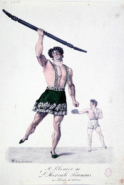 フランスのヘラクレス」と呼ばれたムッシュ・ルベニエ 1820年〜30年頃（カラーリトグラフ） 作： フランス語学校