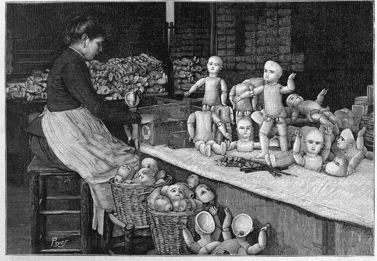 1888年、モントルイユの人形工場。 作： フランス語学校