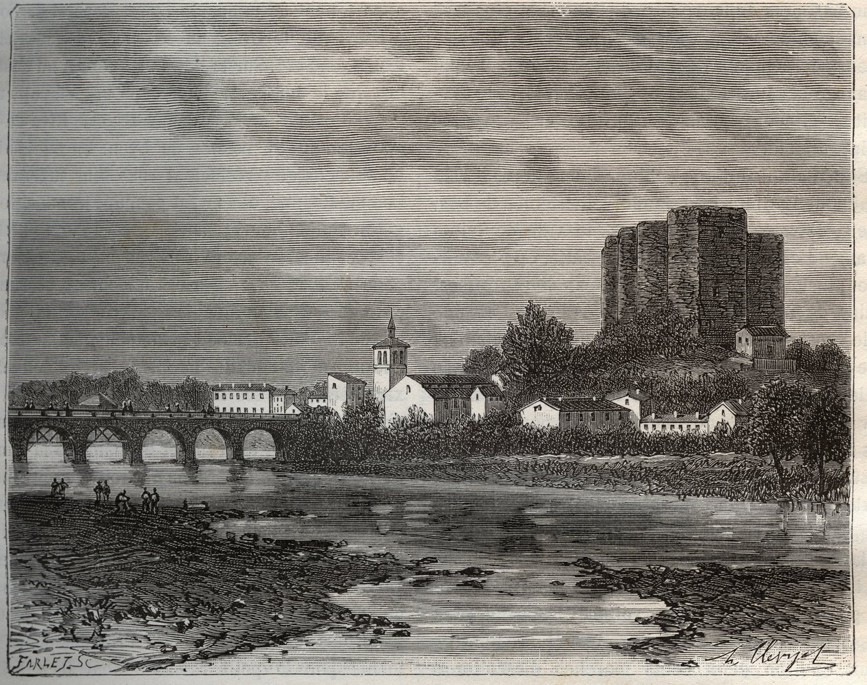 モンロンド・レ・バン（Montrond les Bains） ローヌ＝アルプ地方のロワール県 - V.-A. Malt-Brown著「La France illustree: Geography, history, statistical administration」に掲載された彫刻。V.-A. Malt-Brown著「La France illustree: geography, history, statistical administration」の版画。1884 作： フランス語学校