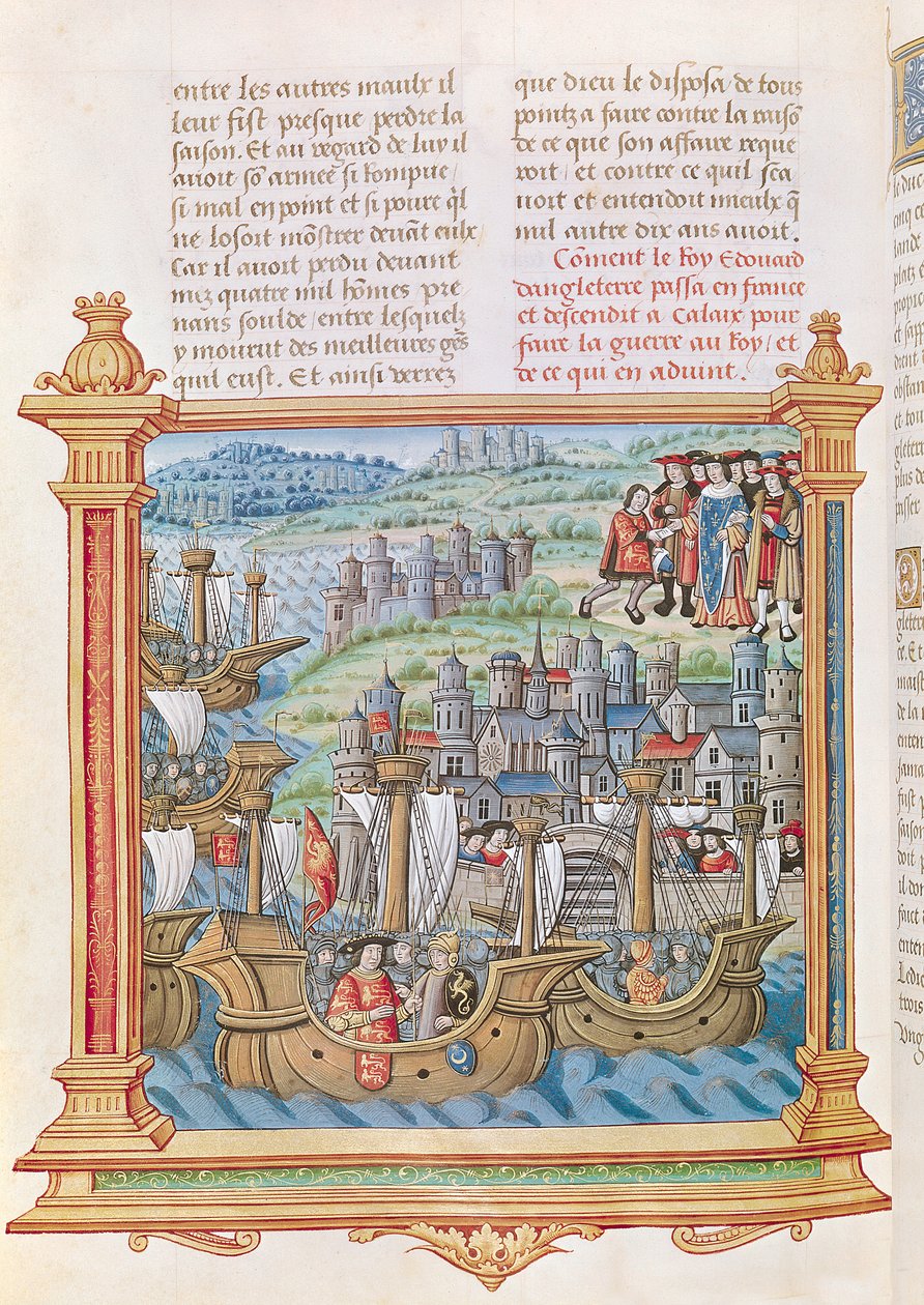 Ms.18 f.109vイングランドのエドワード4世、カレーに上陸、フィリップドコミネスメモワールから 作： フランス語学校