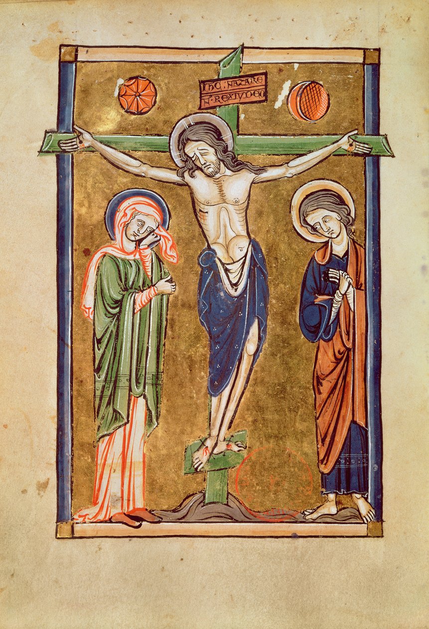 Ms. 1273 fol.14vはりつけ、詩篇のイラスト 作： フランス語学校