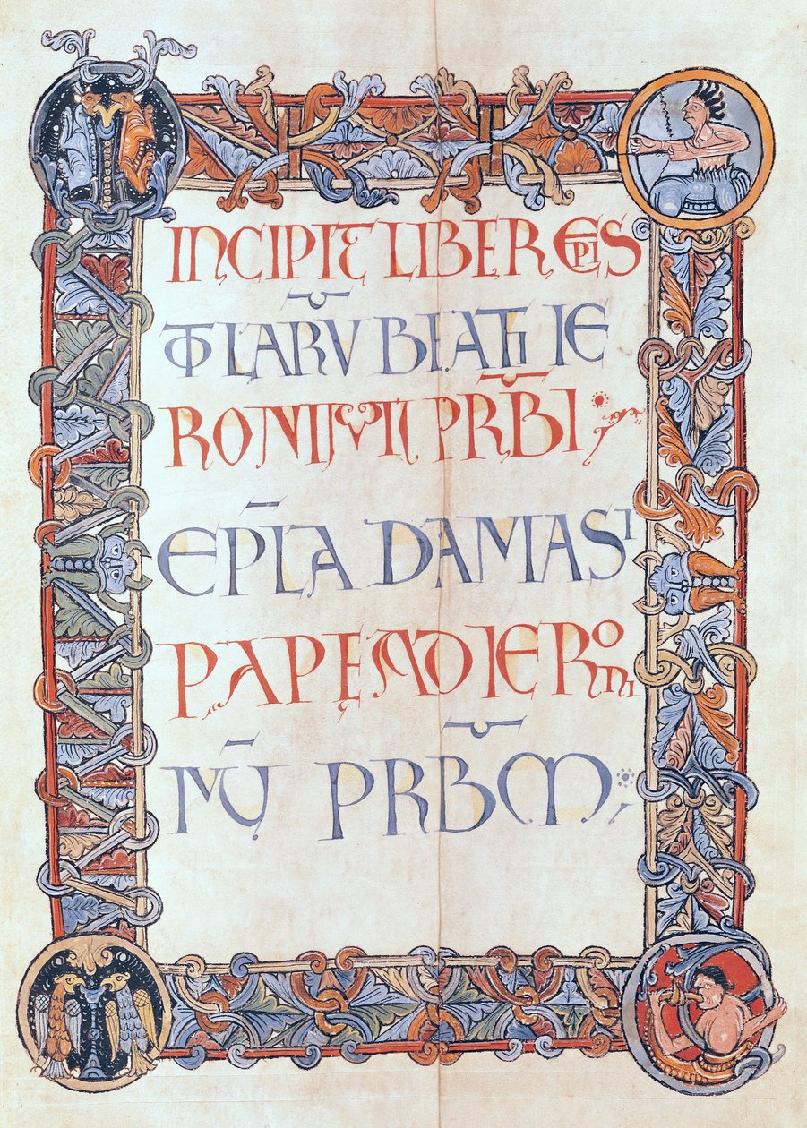 Ms 154 fol.3聖ヒエロニムスの手紙からの浮かぶ縁のあるテキストのページ 作： フランス語学校
