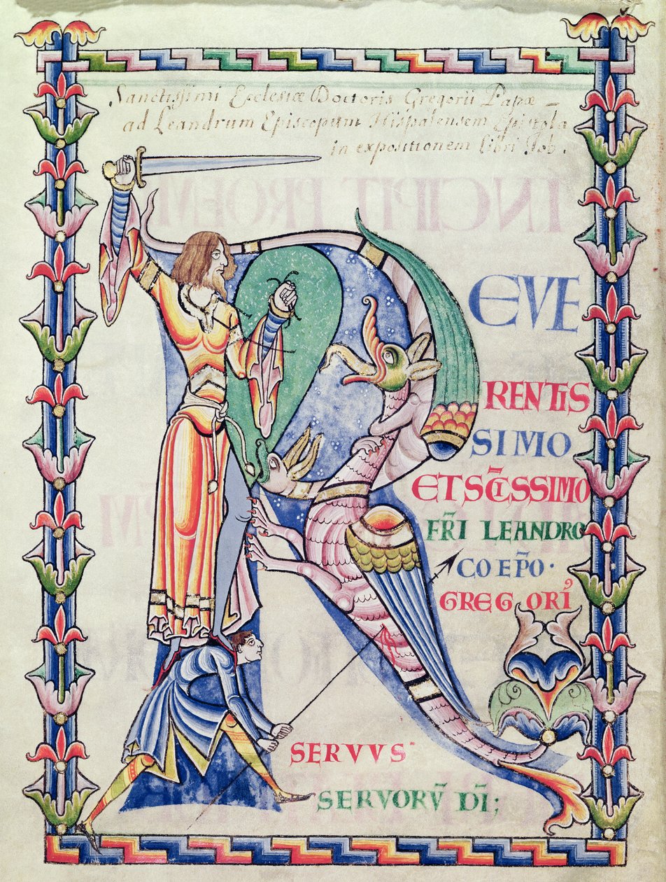 Ms 168 f.4vヒストリーテッドの頭文字R 作： フランス語学校