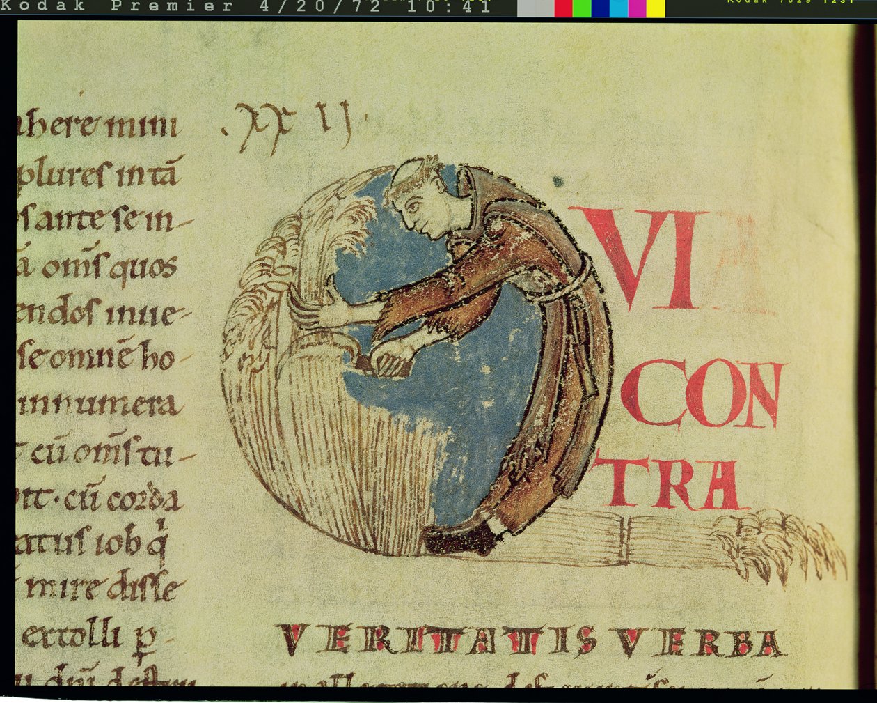 Ms 170 fol.75v教皇グレゴリー大王によるヨラリアのヨラリアからの畑で収穫されるシトー会の修道士を描いた歴史的な初期Q 作： フランス語学校