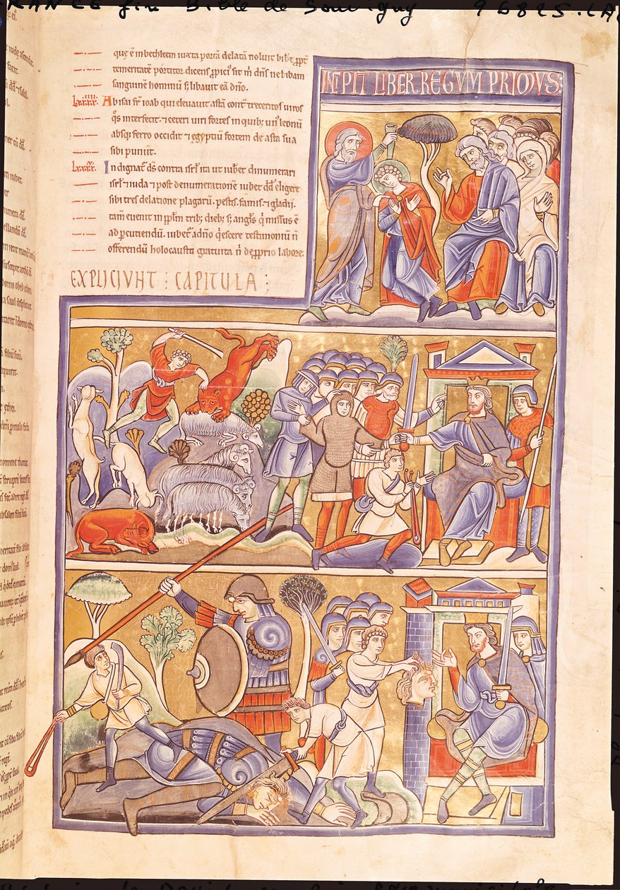 Ms 1 f.93r Souvigny聖書のダビデの物語 作： フランス語学校