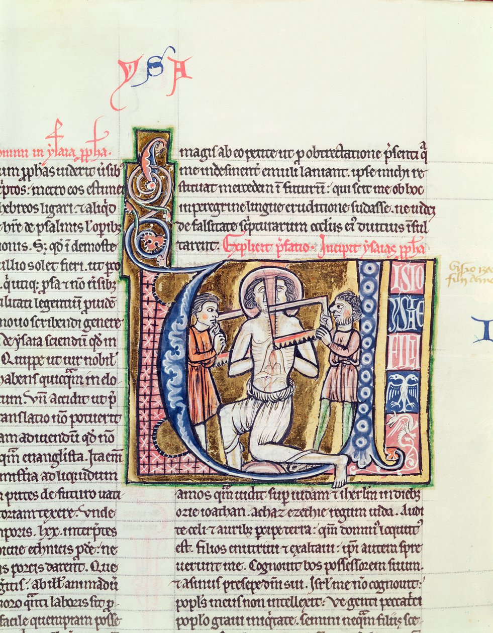 Ms 21 fol.98v聖書からのイザヤの殉教 作： フランス語学校