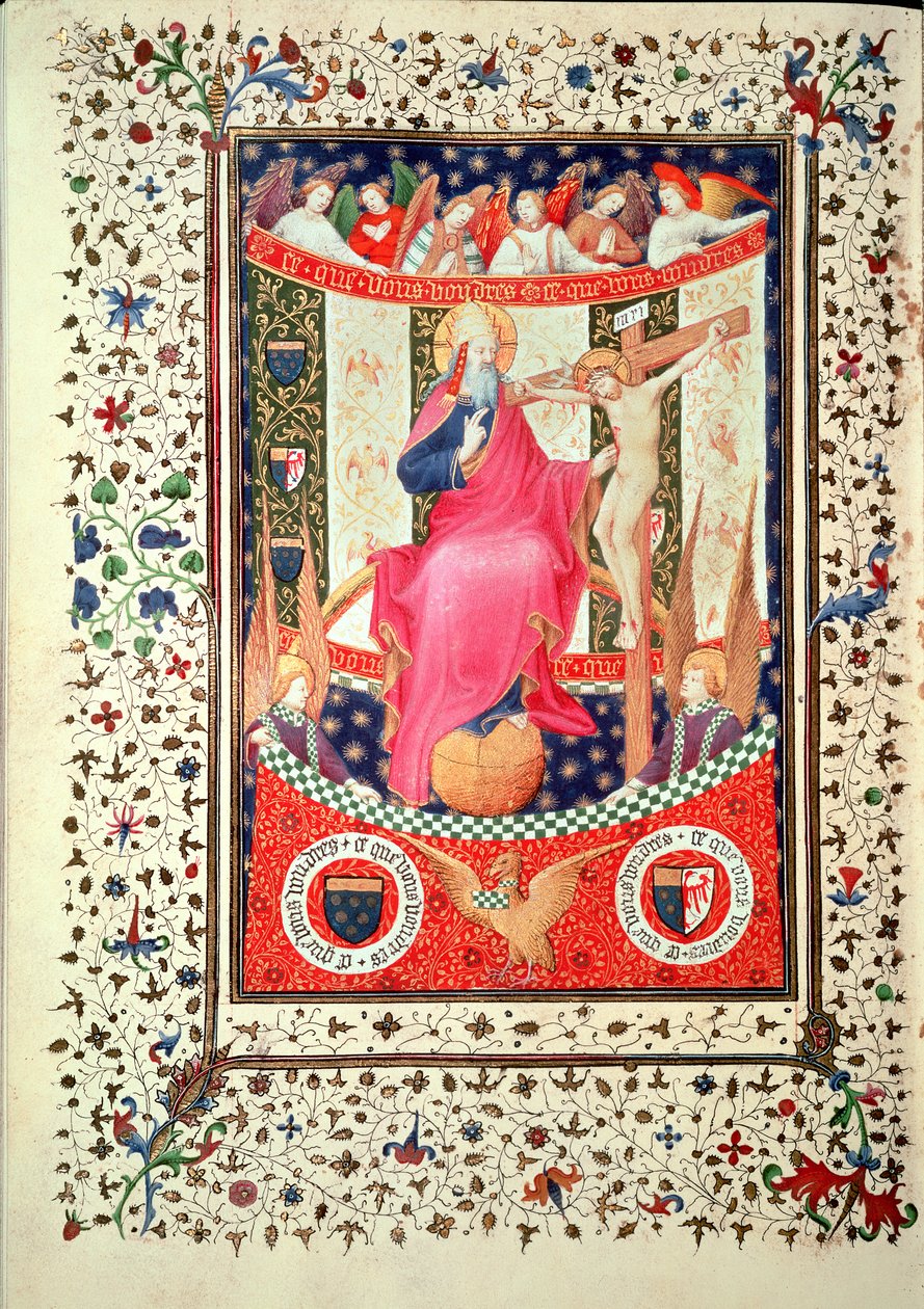 Ms 2 f.18v Boucicaut Hours、c.1410からの三位一体 作： フランス語学校