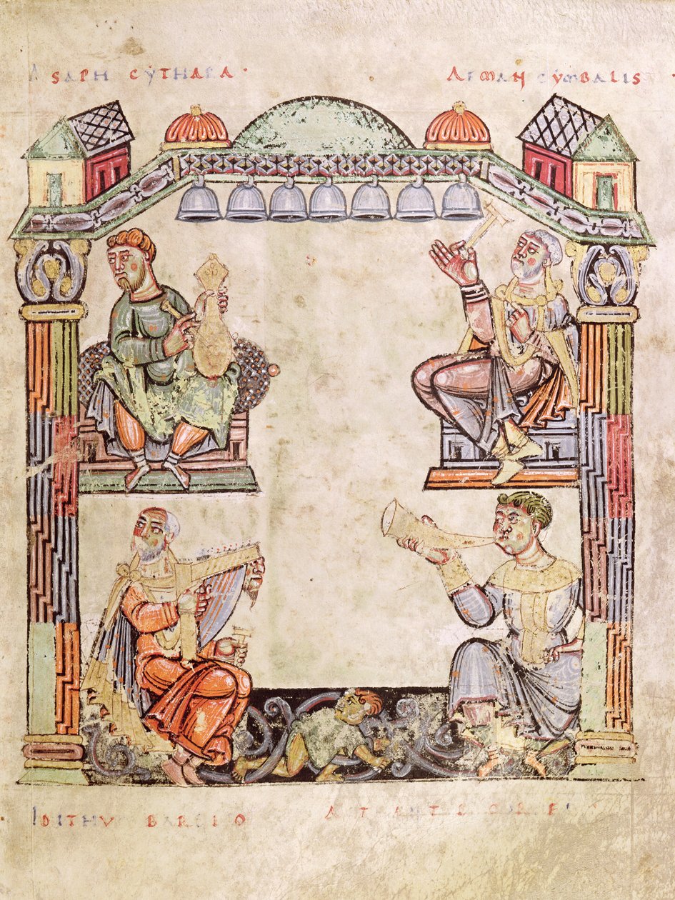 Ms 2 fol.11（6）ブックからの4人のミュージシャン 作： フランス語学校