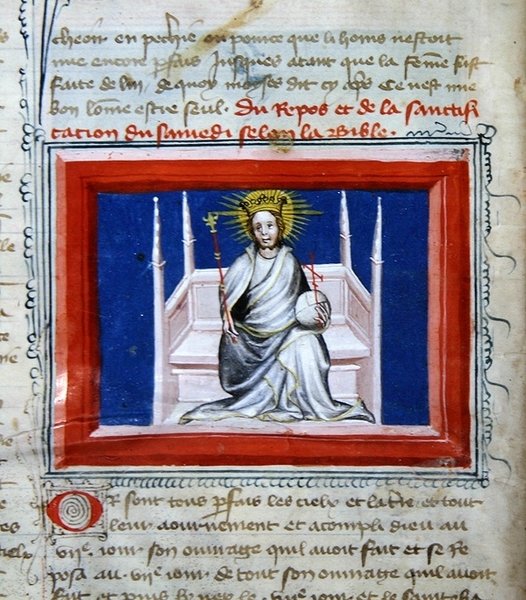 Ms 314 威厳ある神（Bible des Grands Augustinsより 作： フランス語学校