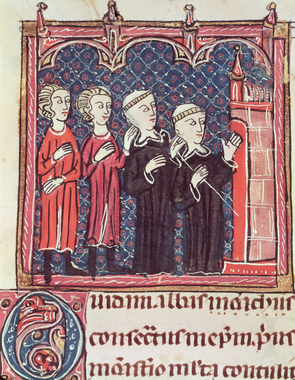 Ms 372 fol.47v Decrets de Gratienの修道院の基礎 作： フランス語学校