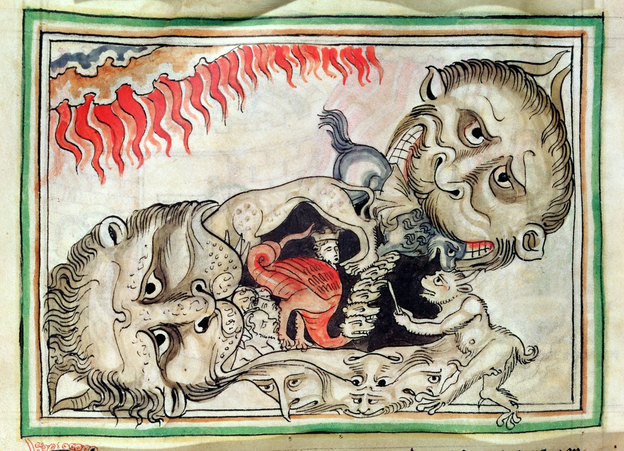 Ms 422 f.95v地獄 作： フランス語学校