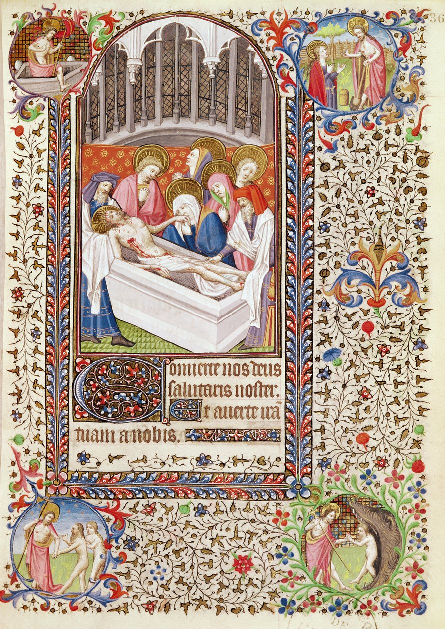 Ms 547 fol.36ポワチエの女性が使用した時間の書からのキリストの墓 作： フランス語学校