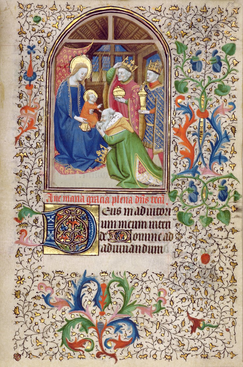 Ms 66 f.52r愛想の賢者、アミアン 作： フランス語学校