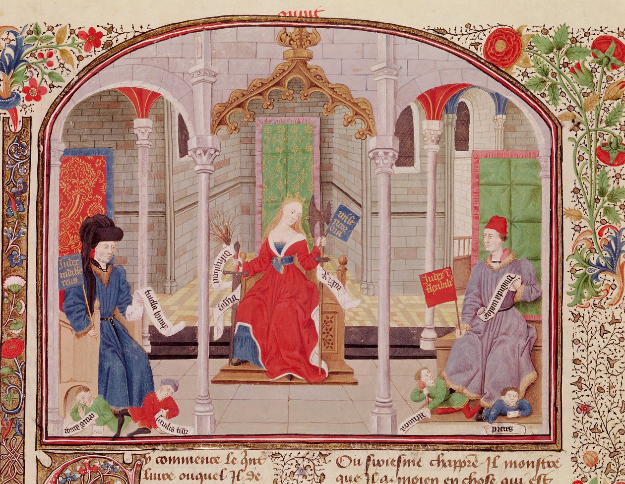 Ms 927 Fol.71vアリストテレスによる倫理、政治、経済学の正義理論（紀元前384〜322年） 作： フランス語学校