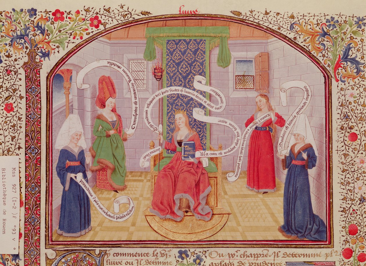 Ms 927 Fol.93vアリストテレスの倫理、政治、経済学による知的美徳理論（紀元前384〜322年） 作： フランス語学校