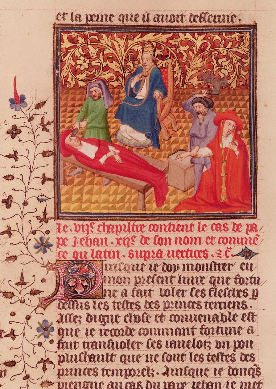 Ms Fr.226 fol.253v。教皇ヨハネ12世が964年にローマに帰国した後、敵を罰した 作： フランス語学校