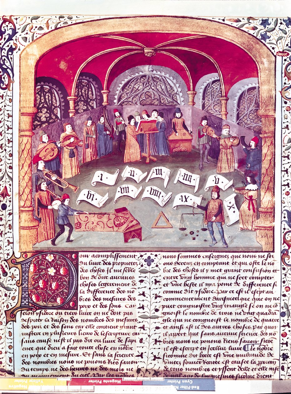 Ms Fr 22532 fol.336コンサート、Barthelemy lAnglaisによるDes Proprietez des Chosesから 作： フランス語学校