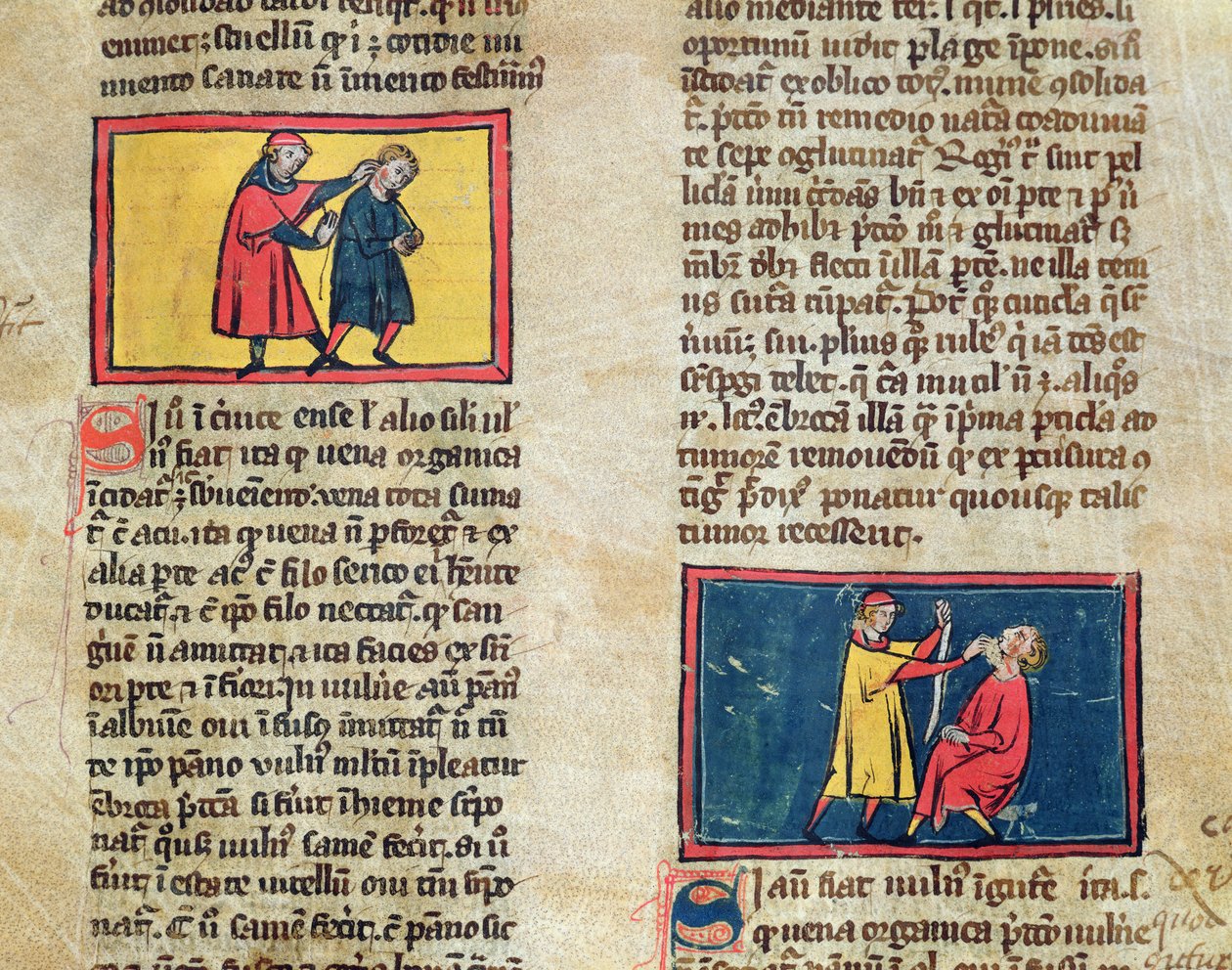 Ms H 89医師と患者、Rogier de Salerne著 『Book of Surgery』から 作： フランス語学校