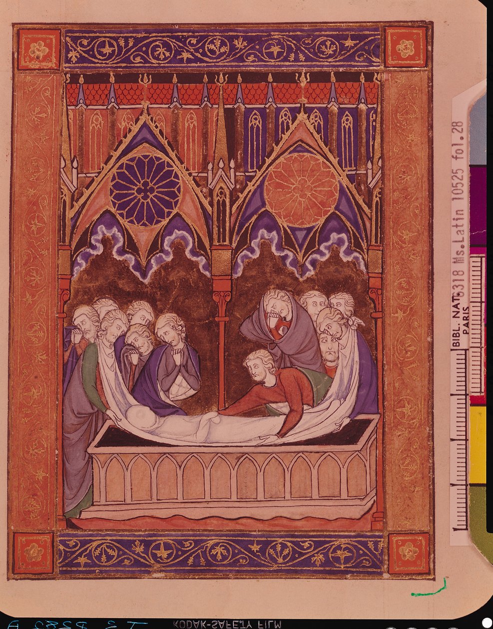 Ms Lat 10525 Fol.28セントルイスの詩篇からのカナンのジェイコブの埋葬、c.1258-70 作： フランス語学校
