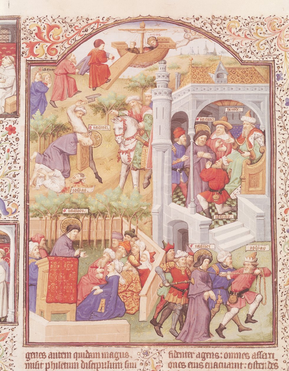 Ms Lat 17294 Fol.515vセントジェームス大王の生涯の場面（d.44）、ベッドフォード公爵の修道院、c.1424-35 作： フランス語学校