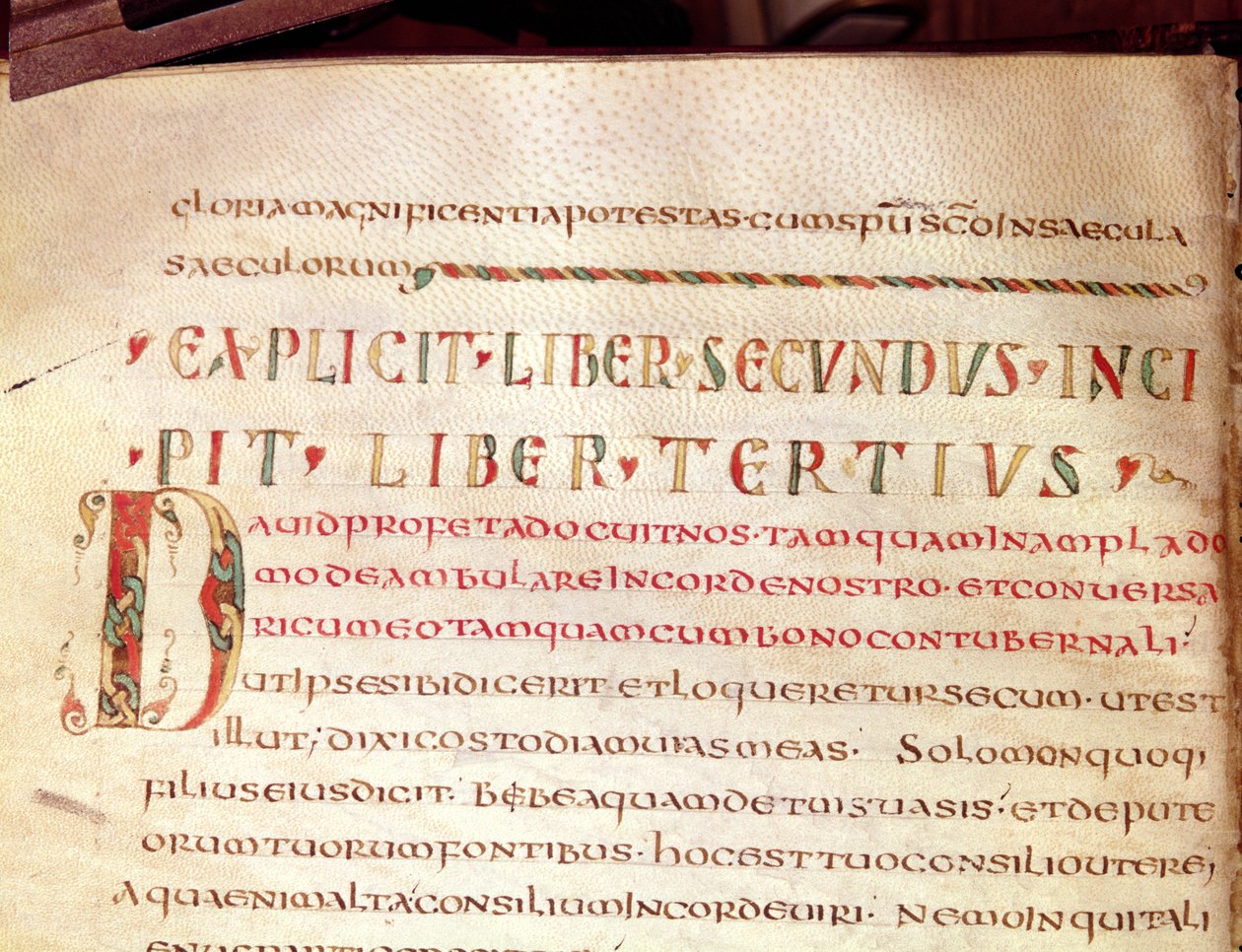 Ms Lat 1732 Fol.67v歴史的に描かれた頭文字D、Saint Ambroise（340-396）の作品 作： フランス語学校